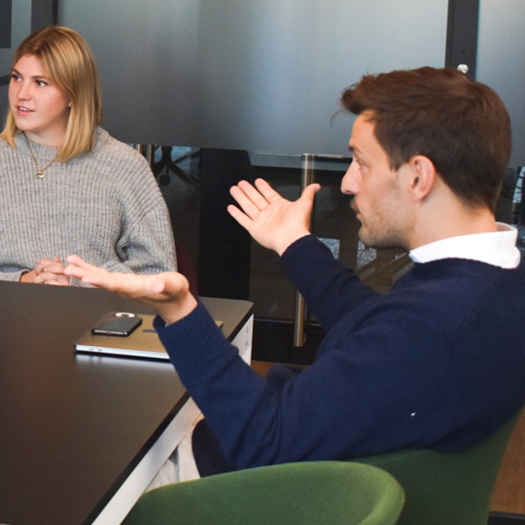 People discussing in a conference room