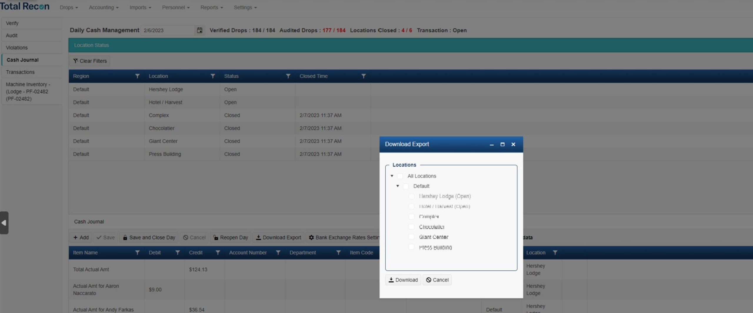 Export Download for Multi-Location Setup