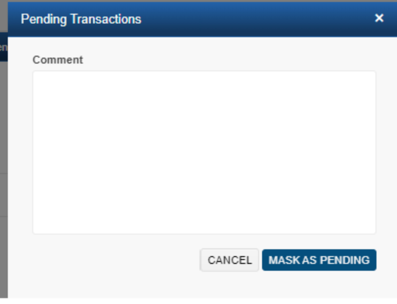 Include comments when identifying a pending transaction