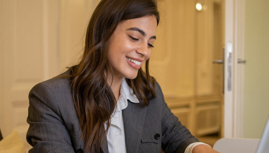 Hotel manager working on a hotel reconciliation software