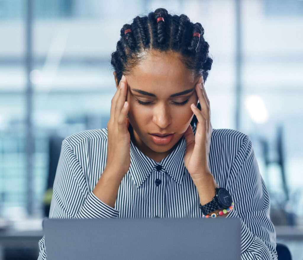 stressed business woman